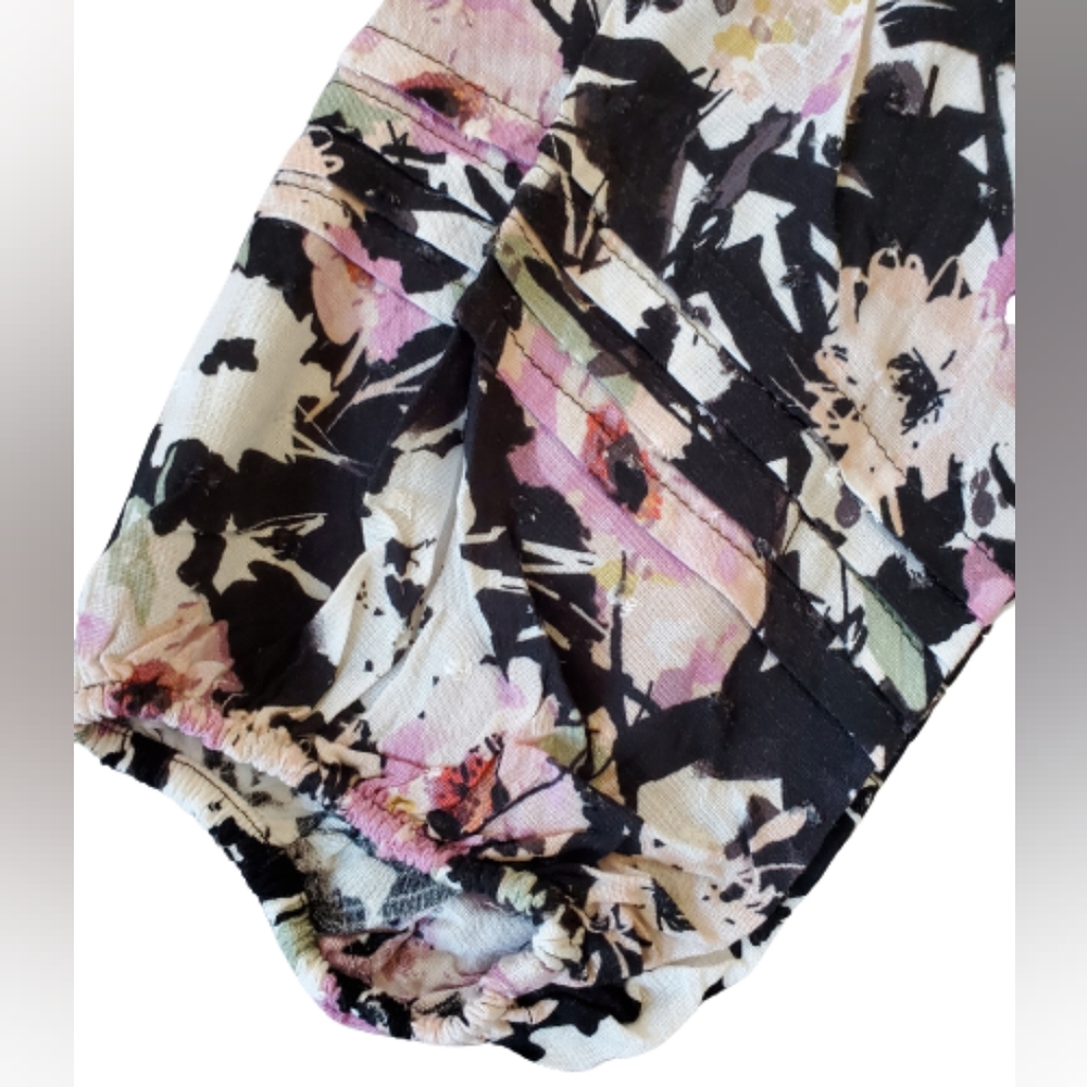 Torrid plus floral swiss dot long sleeves tiered midi dress, 1XL, black - Picture 6 of 13